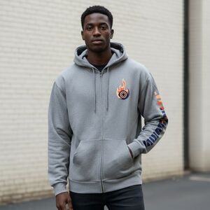 Insomniac LA Streetwear. Full Zip Gray Hoodie. Size XL. NWT